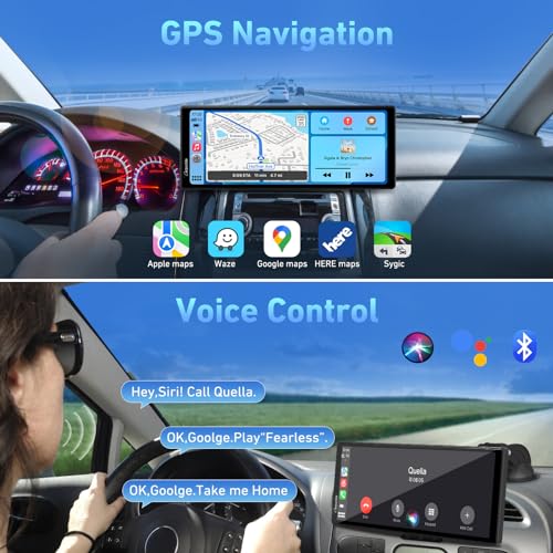 Carpuride 2025 CARPURIDE 9.3 Inch Carplay Screen for Car, Compatible with Wireless/Wired Apple CarPlay, Android Auto and Mirror Link - Bluetooth Audio, Navigation,Siri, FM, AUX, C92 with Backup Cam - Image 4