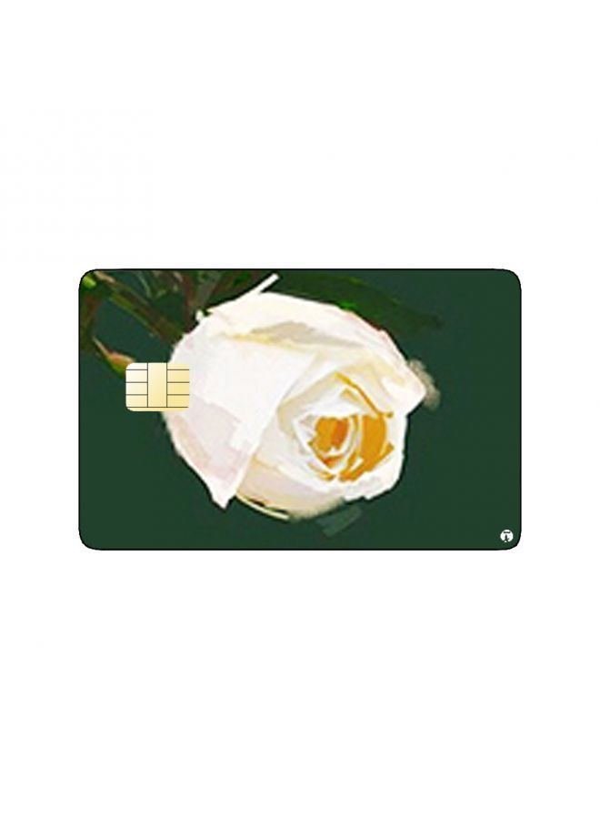 RKN PRINTED BANK CARD STICKER Beautiful White Flowers Drawing - Image 2