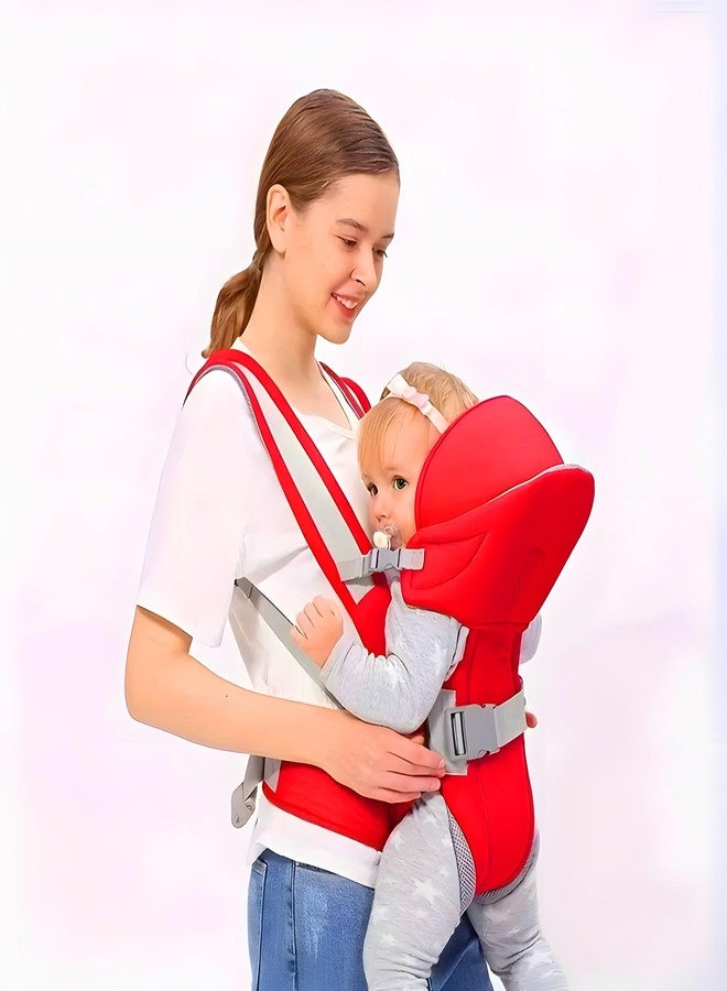 ZETO Newborn New Born Baby Carrier Bag For 0 To 3 Years|Max Weight 15Kg|With 4 Comfortable Carrying Positions|Lightweight & Travel Friendly|Padded Neck & Shoulder Support,Red - Image 1