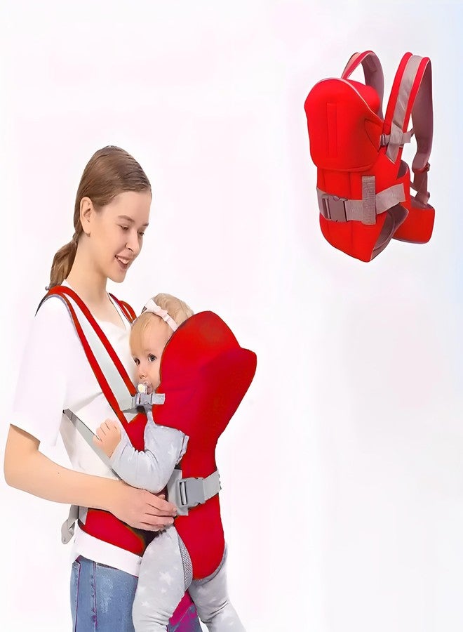 ZETO Newborn New Born Baby Carrier Bag For 0 To 3 Years|Max Weight 15Kg|With 4 Comfortable Carrying Positions|Lightweight & Travel Friendly|Padded Neck & Shoulder Support,Red - Image 2