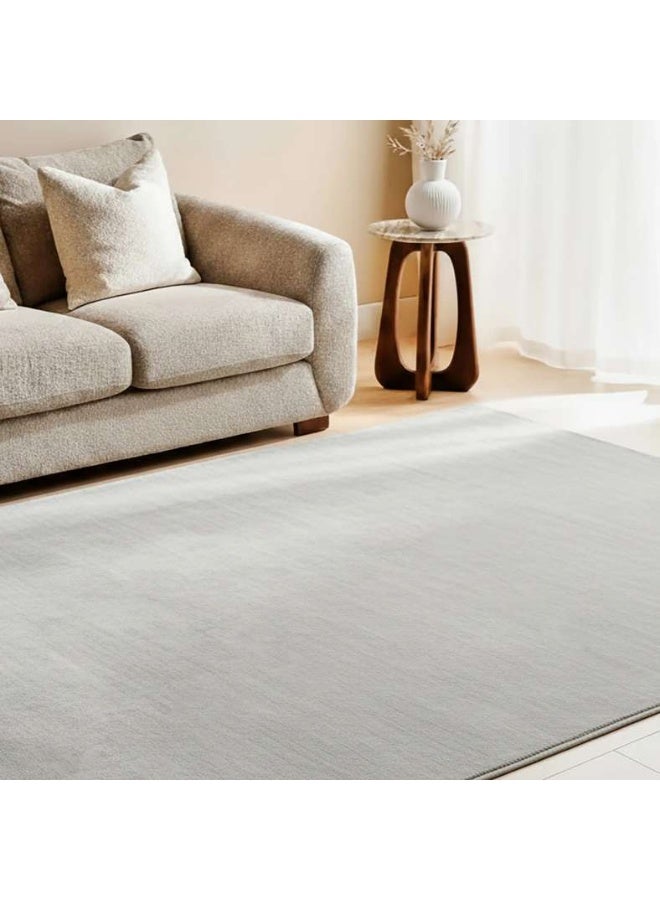 Pan Home Handwoven Textured Viscose Rug - Stone Grey - Image 1