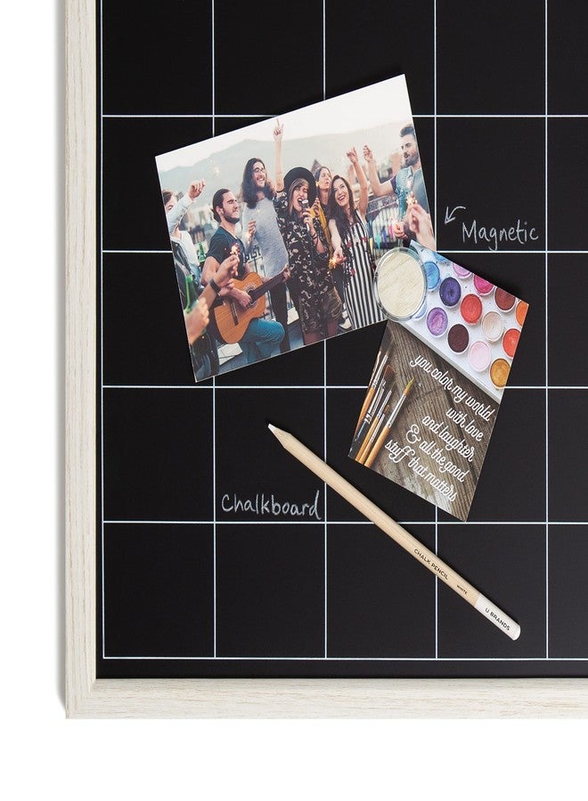 U Brands White Wash Frame Chalkboard Calendar Set, Office Supplies, with Magnet, Chalk Pencils 16” x 20”, 4 Pieces - Image 5
