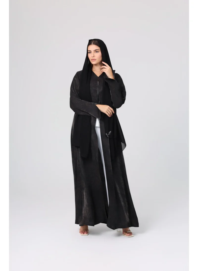 اكسا عباية سادة قماش لامع ABY1068