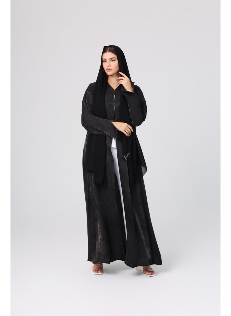 اكسا عباية سادة بقماش لامع - Image 1