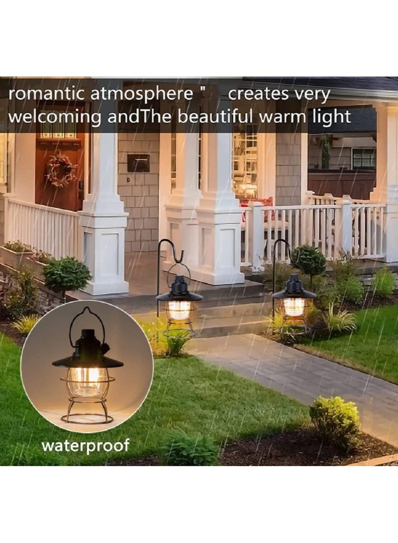 PYC Retro Camping Lantern Rechargeable Led Camping Lamp, 3 Light Mode, Waterproof Tent Light with 2000mAh Power Bank, Portable Dimming Camping Lights for Outdoor Hiking Hurricane Emergency - Image 4