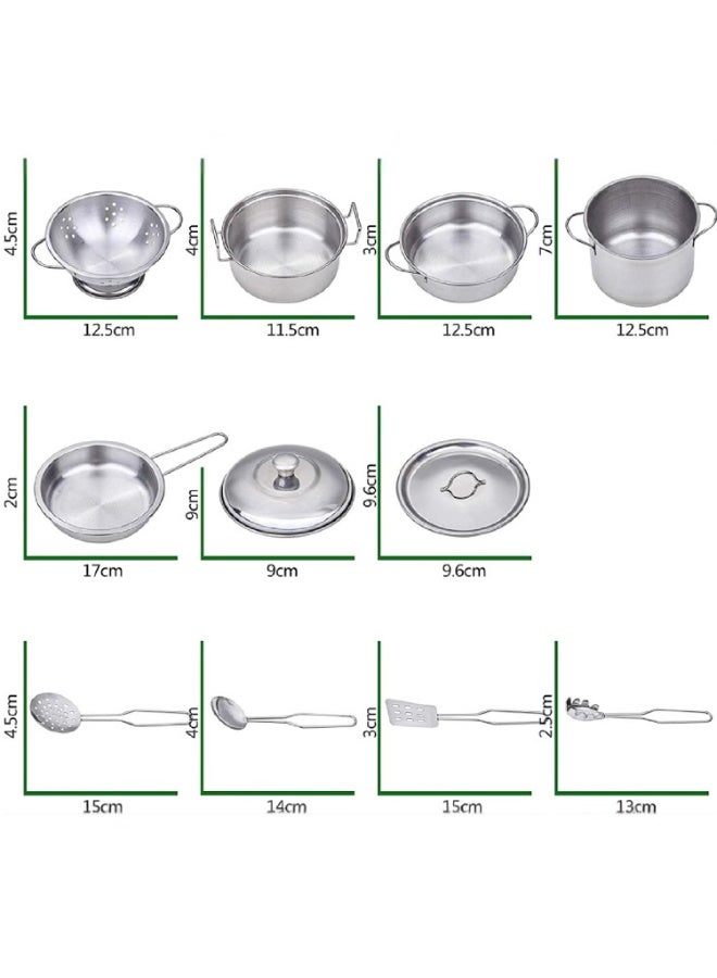 ماماتونس مجموعة ألعاب مطبخ للأطفال مع زي طاهٍ وأدوات طهي من الفولاذ المقاوم للصدأ وتقطيع الخضروات والإكسسوارات، مجموعة ألعاب طبخ مكونة من 23 قطعة للأولاد والبنات - Image 4