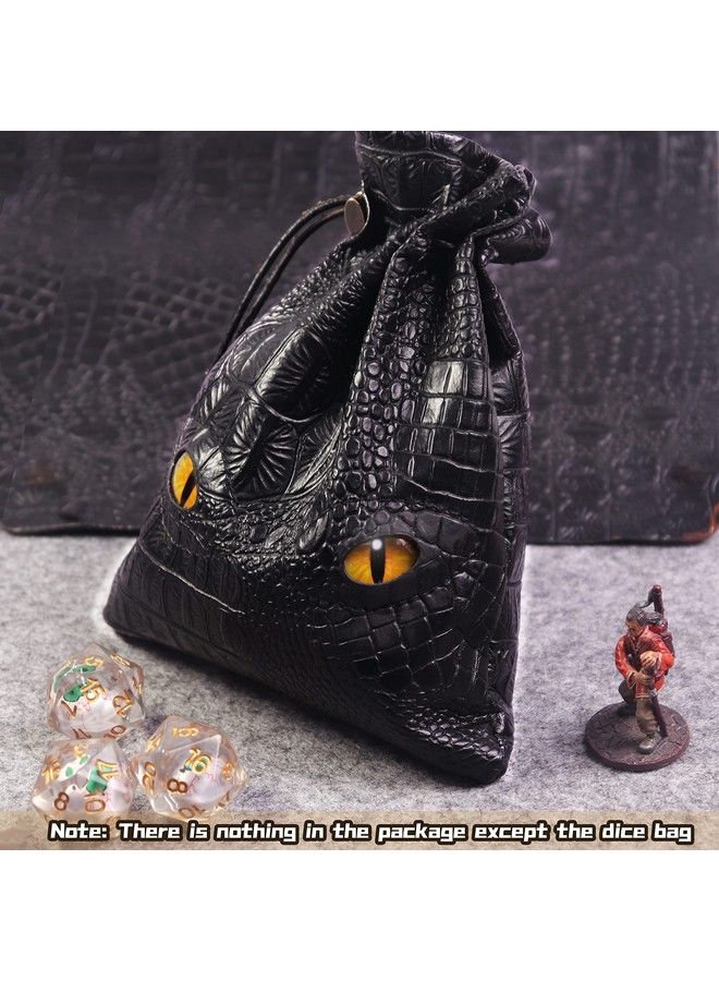 Byhoo Dnd Dice Bag Can Hold 6 Set Dice Black Dice Pouch For Board Game Medieval Leather Coins Bag D And D Dice Storage Bag For Rpg Game Dnd Game Accessories For New To Master  - Image 3