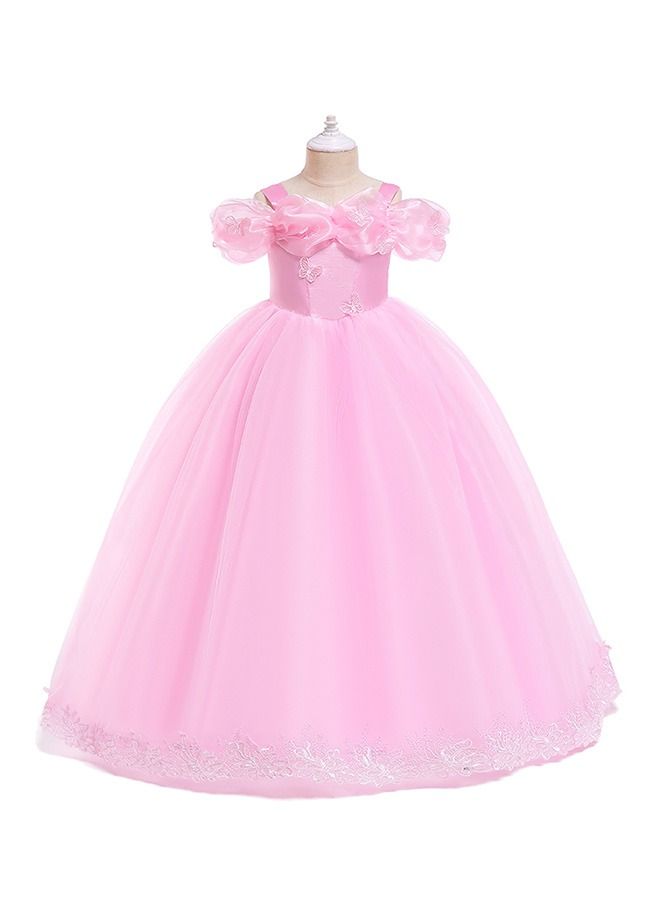 Long Princess Costume for Girl With Accessories Pink - Image 2