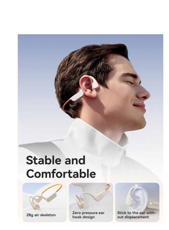 ساناج Sanag B77SPro Max Bone Conduction Headphone, IPX8 Swimming Waterproof Earphone, Wireless Bluetooth Open Ear Headset with Mic, 64GB MP3 Memory, Noise Reduction Call, 7H Playtime for Running Sports Swim, Grey - Image 4