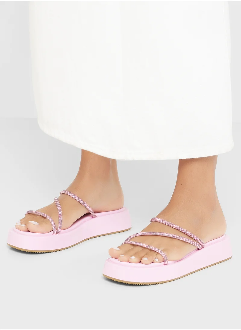جينجر Diamante Strap Platform Sandal