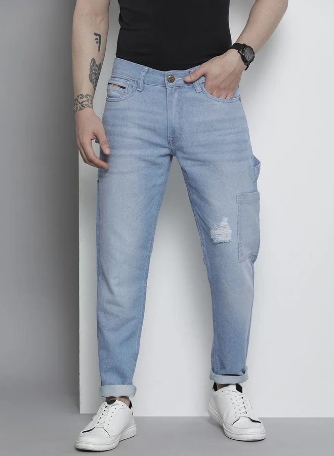 The Indian Garage Co Men Light Distress Regular Fit Jeans