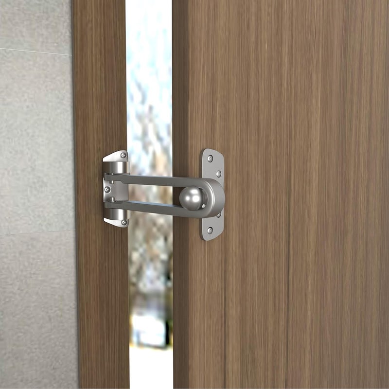 Boniry Boniry Heavy Duty Security Door Lock AntiTheft Door Guard Latch for Front and Inside Door Ideal for HomeOffice Silver  - Image 1
