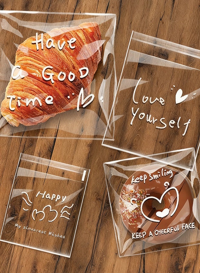 HOOPZOZA 100 PCS Clear Bread Plastic Bags Baking Packaging Cookie Bags for Homemade Bread with Self-Sealing Strip - Image 1
