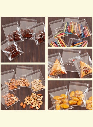HOOPZOZA 100 PCS Clear Bread Plastic Bags Baking Packaging Cookie Bags for Homemade Bread with Self-Sealing Strip - view 2