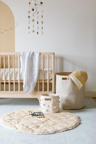 Pehr Pom Pom Basket, Pint (Natural) | 100% Cotton Canvas Storage for Nursery, Playroom & Home | Decorative Organizer | 10”D x 9”H - Image 4