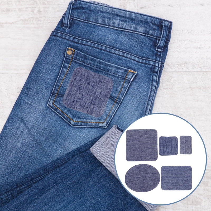 5 Pcs Denim Patches Strong Adhesive Backing Quick Repair For Clothes Jeans DIY Craft Supplies Fabric Travel Emergency Use - Image 4