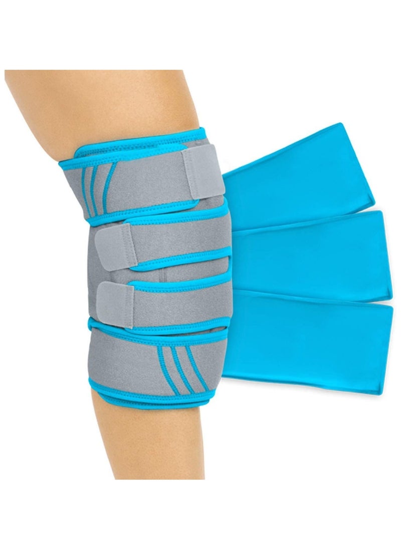 Ru syanl Knee Ice Pack Wrap Cold/Hot Gel Compression Brace for Arthritis Pain Tendonitis ACL Athletic Injury Osteoarthritis Women Men Running Meniscus and Patella Surgery  - Image 1