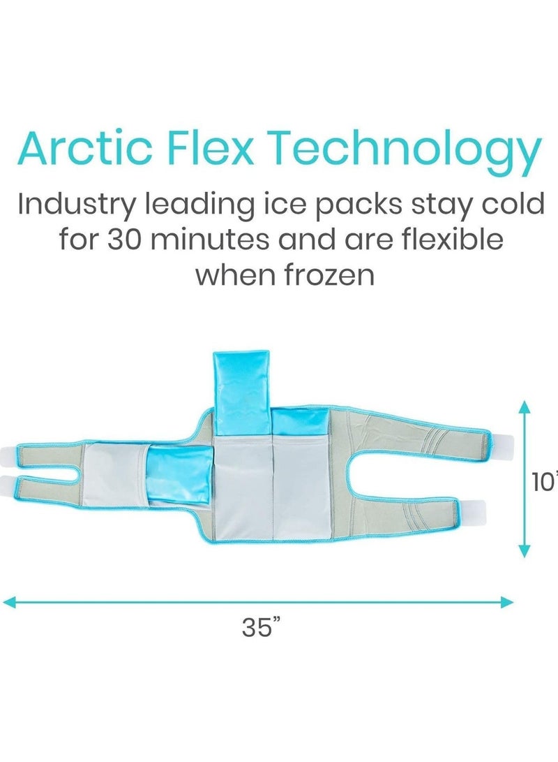 Knee Ice Pack Wrap Cold/Hot Gel Compression Brace for Arthritis Pain Tendonitis ACL Athletic Injury Osteoarthritis Women Men Running Meniscus and Patella Surgery