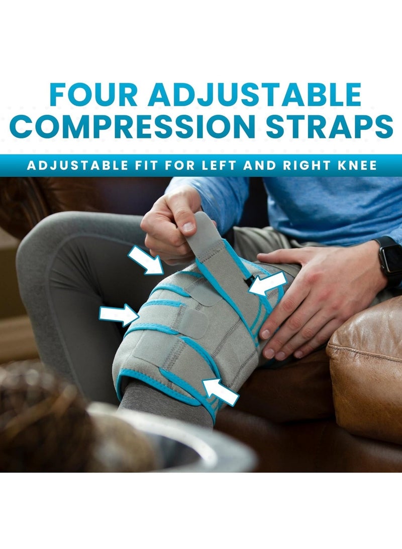 Knee Ice Pack Wrap Cold/Hot Gel Compression Brace for Arthritis Pain Tendonitis ACL Athletic Injury Osteoarthritis Women Men Running Meniscus and Patella Surgery
