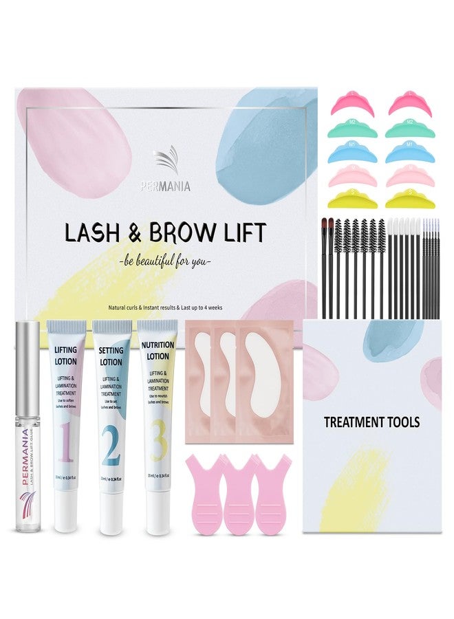 PERMANIA طقم رفع الرموش PERMANIA، طقم تثبيت الحواجب بتصميم أنبوبي سهل التطبيق للحصول على نتائج طبيعية، رفع وتجعيد فوري في المنزل أو للاستخدام المهني - Image 1