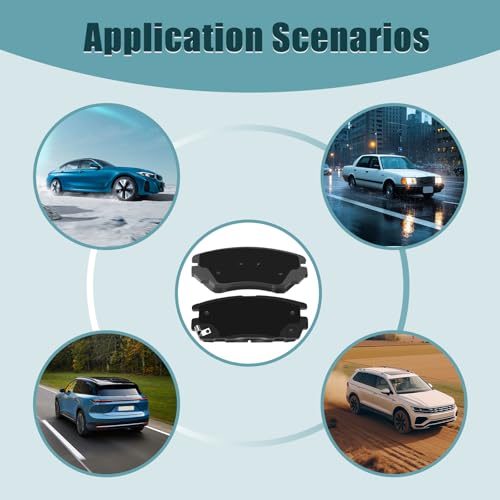 HYFTJYZ Ceramic Front and Rear Brake Pads Compatible with 10-17 Chevrolet Equinox GMC Terrain 2010 2011 2012 2013 2014 2015 2016 2017, 4 Front and Rear Brake Kit Replacement - Image 5