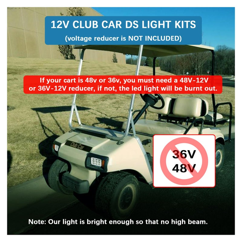 Golf Cart Club Car DS LED Light | LED Headlights & LED Tail Lights For Club Car DS Gas & Electric golf carts (1993 & up) 12V - Image 4