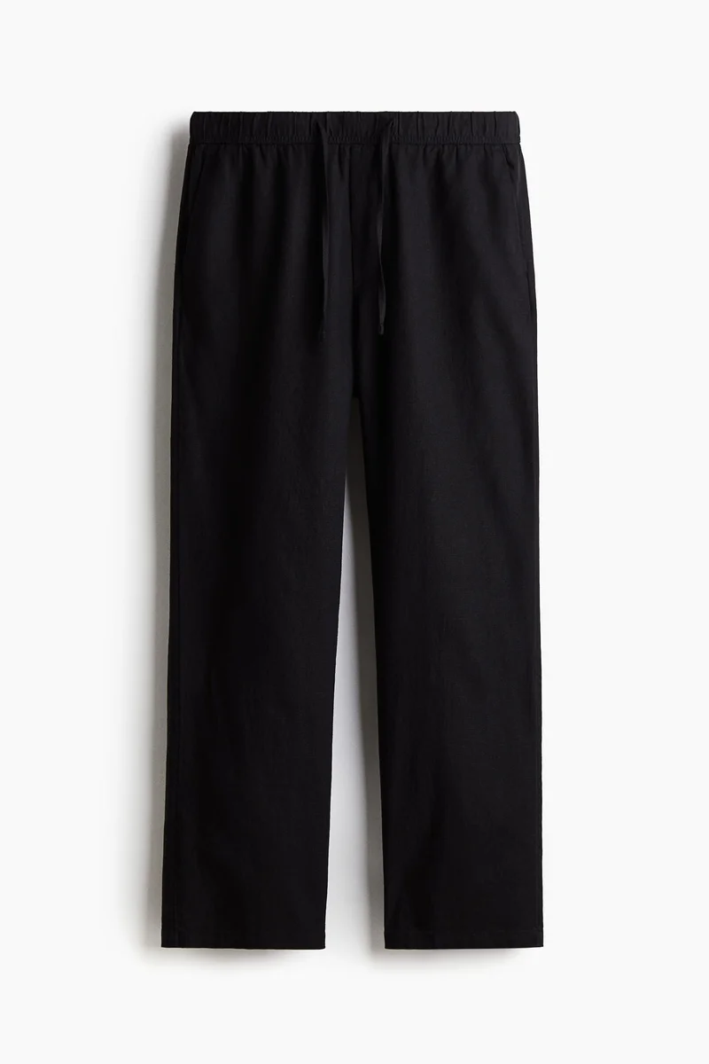 H&M  Relaxed Fit Linen-blend trousers for Men | Best Price UAE