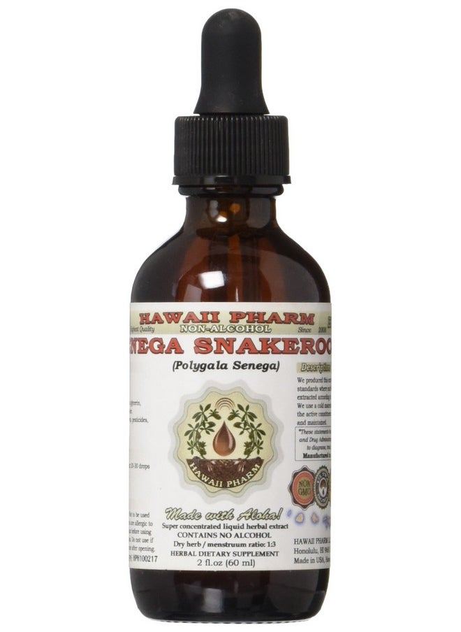 HawaiiPharm - Senega Snakeroot Alcoholfree Liquid Extract Senega Snakeroot (Polygala Senega) Dried Root Glycerite Natural Herbal Supplement Hawaii Pharm Usa 2 Fl.Oz - Image 1