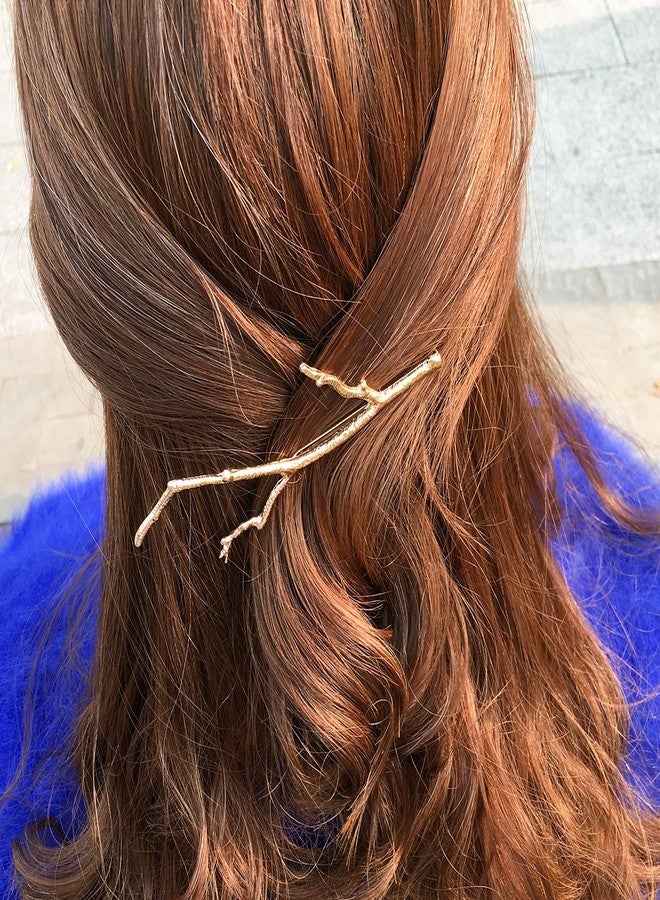 Fodattm Set of 3 Vintage Tree Branch Hair Clip Barrette Women Lady Hair Pin Head Dress DIY Hair Accessories (Gold) - Image 4