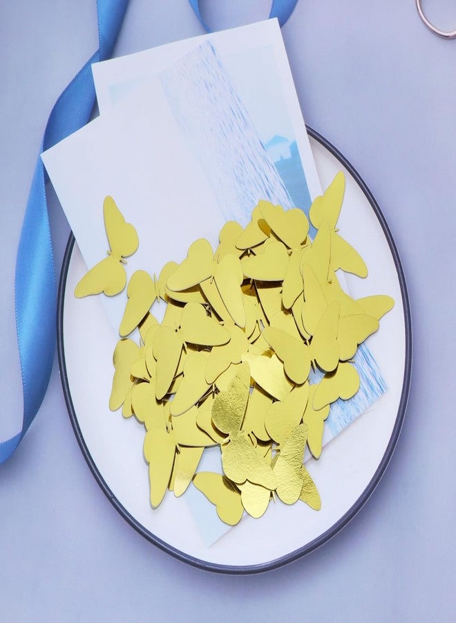 ONLYKXY 100pcs Butterfly Table Confetti Decor Glitter Butterfly Decoration for Birthday Wedding Theme Thanks Giving Party Valentine's Mother's Day Scatter Bless Confetti (Golden) - Image 3