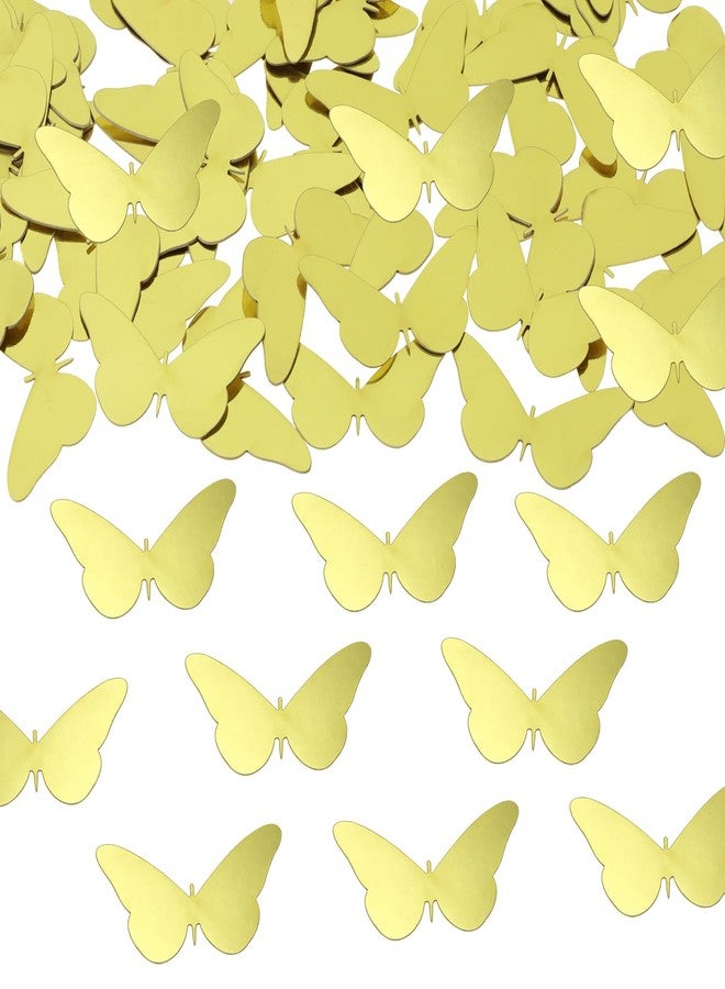 ONLYKXY 100pcs Butterfly Table Confetti Decor Glitter Butterfly Decoration for Birthday Wedding Theme Thanks Giving Party Valentine's Mother's Day Scatter Bless Confetti (Golden) - Image 1