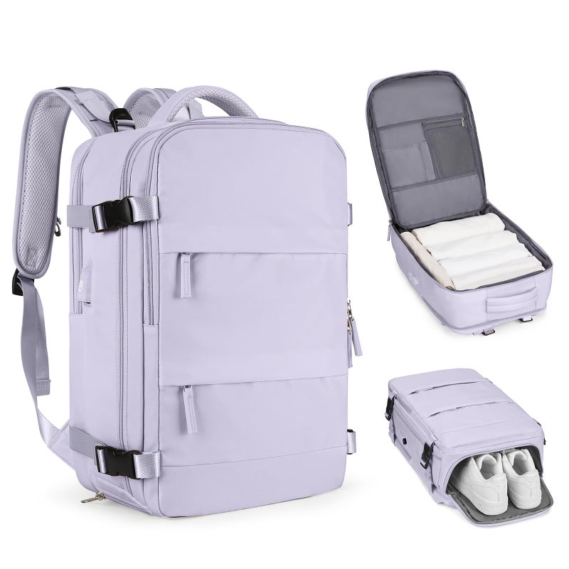 coofay Carry On Backpack Flight Approved Personal Item Travel Backpack For Women Airline Approved Waterproof Sports Luggage Backpack Casual Daypack Small Hiking Backpack Purple Backpack - Image 1