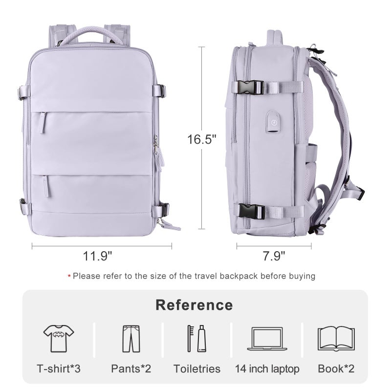 coofay Carry On Backpack Flight Approved Personal Item Travel Backpack For Women Airline Approved Waterproof Sports Luggage Backpack Casual Daypack Small Hiking Backpack Purple Backpack - Image 2