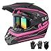 Cutey Youth Kids Motocross Helmet Adult ATV Dirt Bike Helmet OffRoad BMX 4Wheeler Full Face Motorcycle Helmet WGoggles Gloves Mask DOT Approved Pink S - Image 2