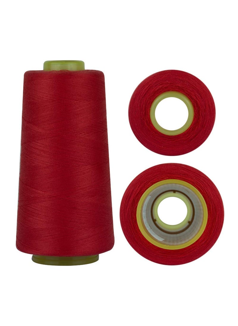 DIY Crafts Diy Crafts India 999 Polyester Sewing Thread Spools Yarn, 40/2 Connecting Threads for Sewing Machine & Hand Works, 3000 Yards, Red  - Image 2