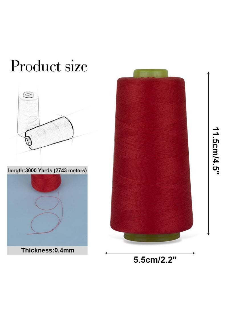 DIY Crafts Diy Crafts India 999 Polyester Sewing Thread Spools Yarn, 40/2 Connecting Threads for Sewing Machine & Hand Works, 3000 Yards, Red  - Image 3