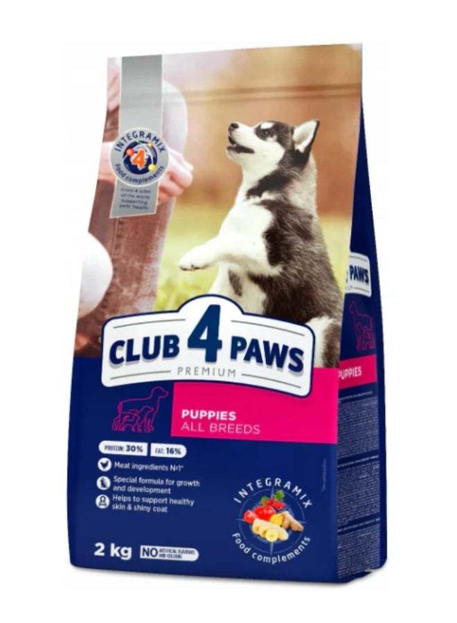 كلوب 4 بوز Club 4 Paws Puppy Dry Dog Food with Chicken – 2kg | Complete & Balanced Nutrition for All Breeds | High-Protein Formula with Vitamins, Minerals & DHA for Healthy Growth - Image 1