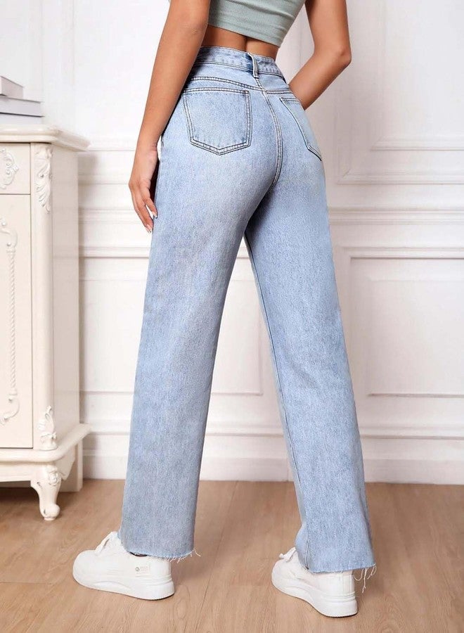 KOTTY Women's Cotton Lycra Blend Relaxed Fit High Rise Jeans(Blue,28) - Image 5