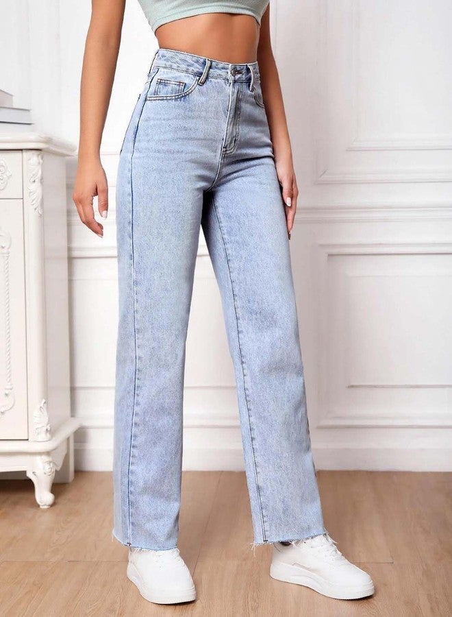 KOTTY Women's Cotton Lycra Blend Relaxed Fit High Rise Jeans(Blue,28) - Image 3
