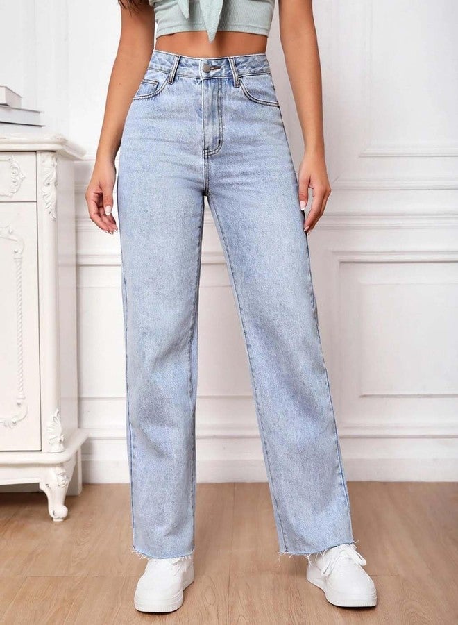 KOTTY Women's Cotton Lycra Blend Relaxed Fit High Rise Jeans(Blue,28) - Image 4
