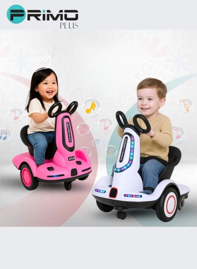 PRIMO PLUS "Smart Electric Scooter for Kids with Music, Colorful LED Lights, and Safety Belt – Comfortable Seat with Backrest, Intelligent Foot Pedal Steering System, Silent Electric Motor with Safe Speed (5–10 km/h), Fast Charging (3–5 Hours) for Up to 2 Hours of Fun, 4 Sturdy Wheels with Balance System for Maximum Stability and Safety, Suitable for Children Aged 2–8 Years up to 50 kg – Perfect for Home, Gardens, Parks, and Entertainment Areas" - Image 3