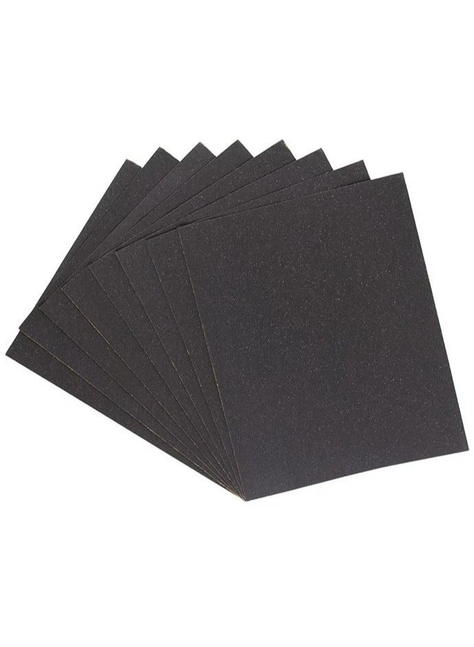 درافل 10 قطع من ورق الصنفرة الأسود المقاوم للماء لهيكل السيارة للعمل على الطلاء والورنيش والأثاث وغيرها من المعادن اللينة والمواد السطحية الصلبة والصنفرة (GRIT60) - Image 1