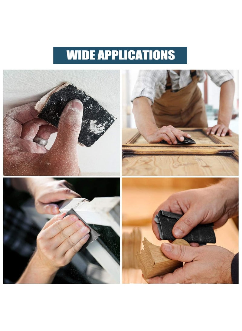 درافل 10 قطع من ورق الصنفرة الأسود المقاوم للماء لهيكل السيارة للعمل على الطلاء والورنيش والأثاث وغيرها من المعادن اللينة والمواد السطحية الصلبة والصنفرة (GRIT60) - Image 2