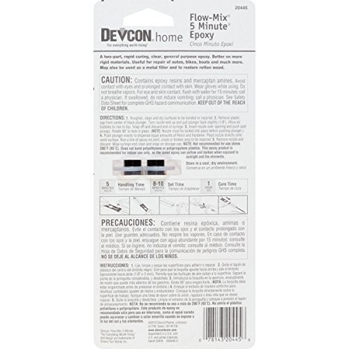 Devcon Flow-Mix 5-Minute Clear Epoxy - 14 ml Syringe (Pack of 6) - Image 2