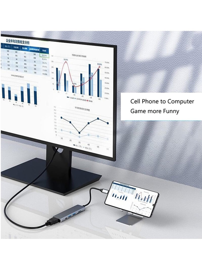 JAJEEK USB C Hub, 6-in-1 USB C Adapter, Multiport Docking Station with USB 3.0, USB 2.0, SD/TF Card Readers, and USB-C Ports for MacBook Pro, Laptops, and Smartphones  - Image 5