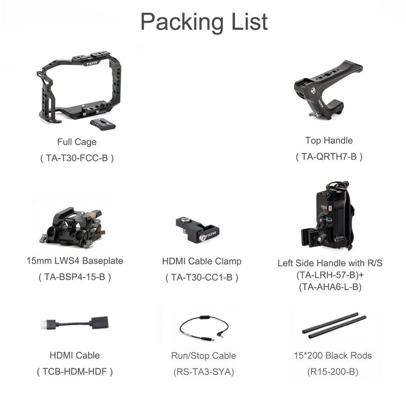 Tilta TILTA TA-T30-B-B-2 Camera Cage a7 IV Pro Kit for Sony A7M4 A7 IV Alpha A1 A9 II Alpha 7 IV Cage (Black)  - Image 2