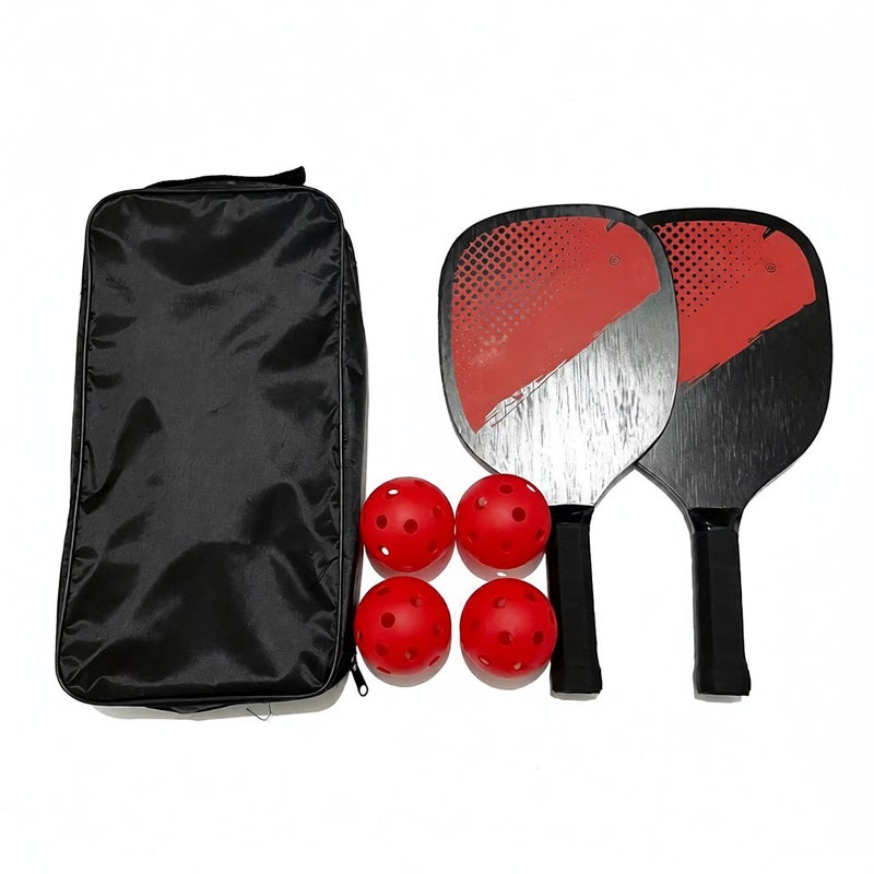 Pickleball Paddle Set Pickleball Rackets Ball Set 2 Rackets & 4 Pickleball Balls with Carrying Bag for Men Women - Image 1