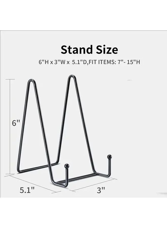3 Pack Black Metal Plate Stands 6 Inch Display Holder for Pictures Books Art - Image 3
