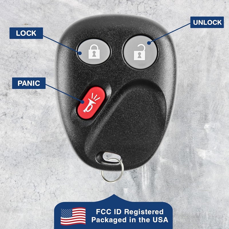 KeylessOption 3-Button Key Fob Replacement for 2003 2004 2005 2006 2007 Chevrolet Chevy Silverado Suburban Tahoe GMC Sierra Yukon Cadillac Escalade Hummer H2 Keyless Remote Control, LHJ011 - Image 5