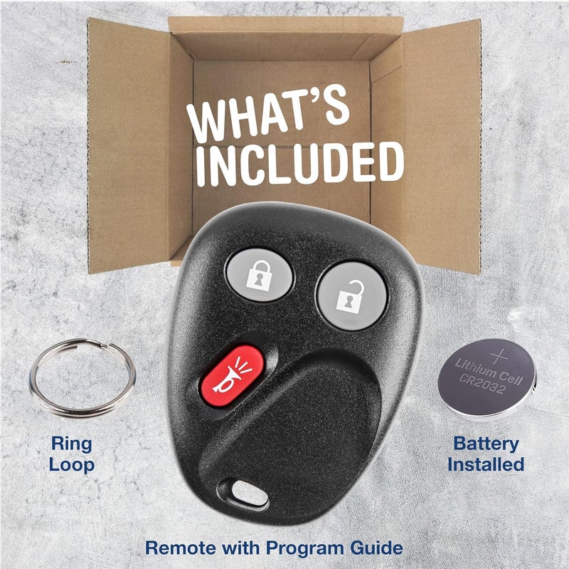 KeylessOption 3-Button Key Fob Replacement for 2003 2004 2005 2006 2007 Chevrolet Chevy Silverado Suburban Tahoe GMC Sierra Yukon Cadillac Escalade Hummer H2 Keyless Remote Control, LHJ011 - Image 2
